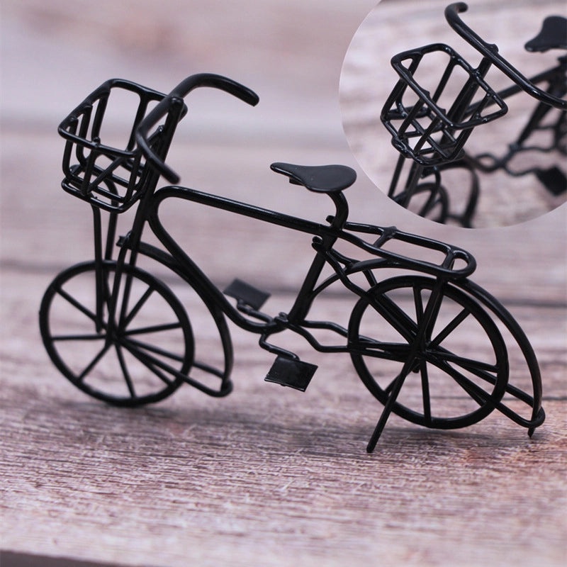 Vintage Metal Mini Bicycle Model for Doll House | Miniature Ornaments & Scene Props