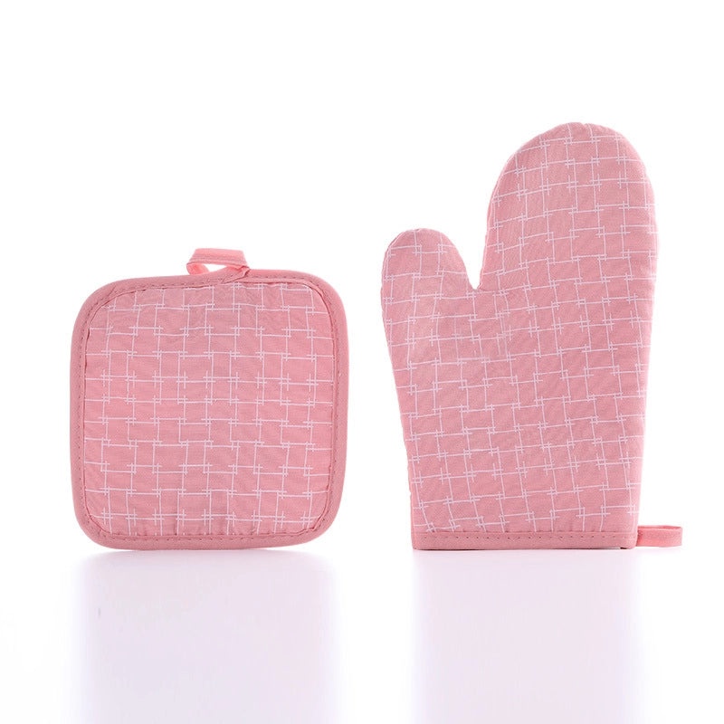 Cotton Plaid Heat Resistant Gloves for Kitchen Use|Kitchen & Dining Accessories
