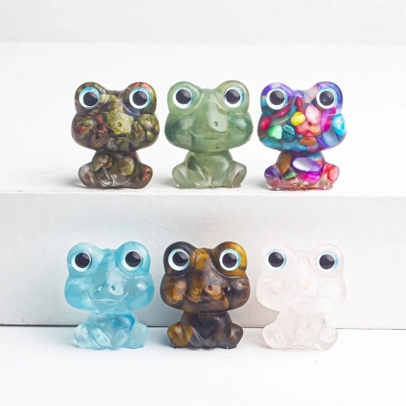 Minimalist Frog Natural Stone Crystal Ornament|Home Decor & Accessories