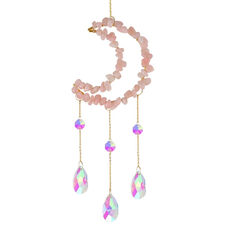 Elegant Moon Crystal Suncatcher Wind Chime for Home Decor|Home Decor & Accessories