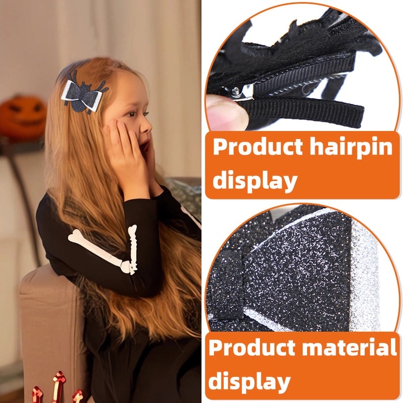 Halloween Spider Bat Bow Hair Clip Ghost Witch Hat Party Decoration | Hair Accessories