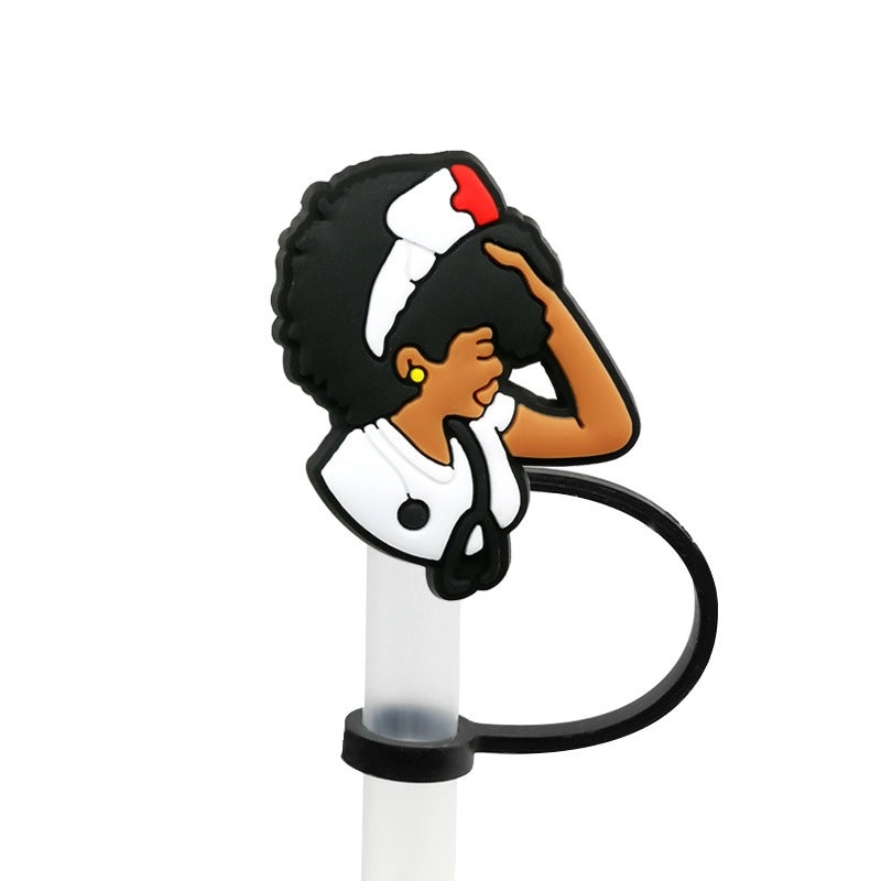 10 Pieces Multicolor PVC Straw Decorative Caps for Casual Vacation Style|Accessories