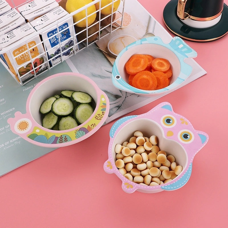 Adorable Cartoon Bamboo Fiber Kids Tableware Single Piece|Kitchen & Dining