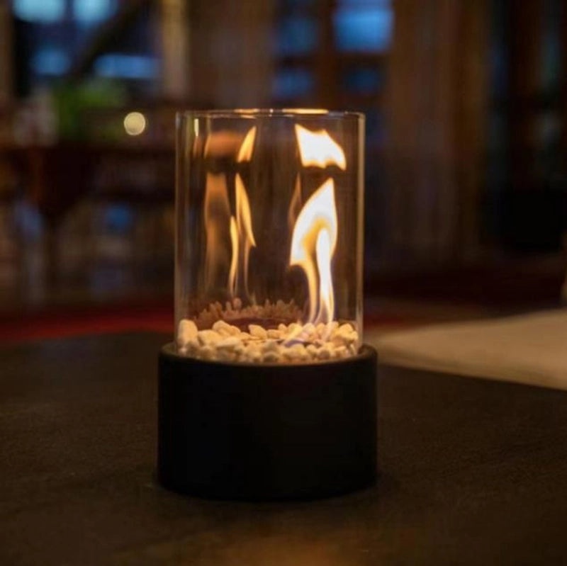 Minimalist Solid Color Glass Fireplace Lamp for Home Decor|Home Decor & Lighting