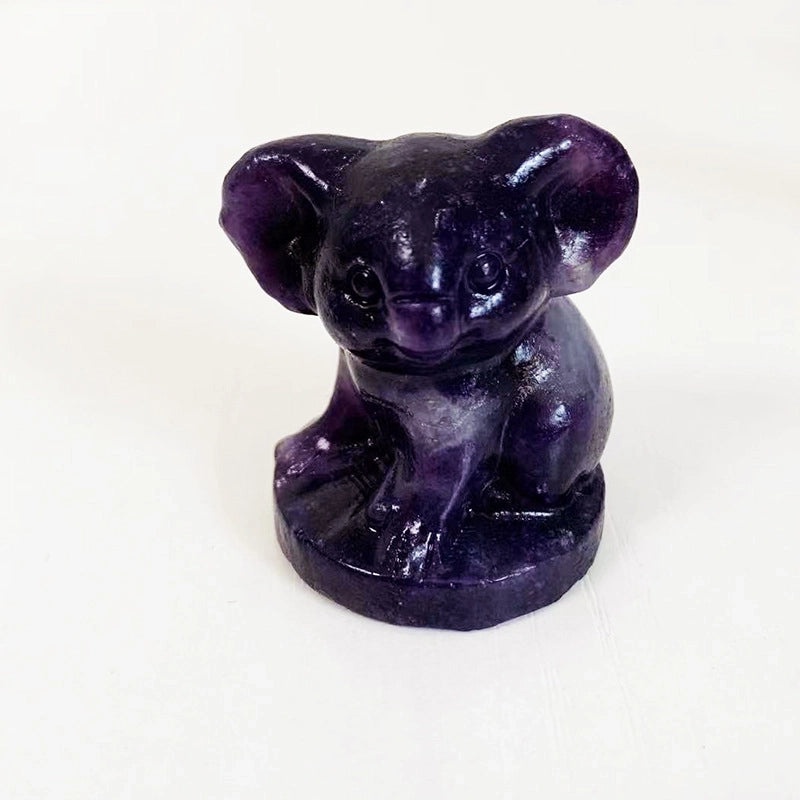 Adorable Koala Figurine with Natural Stone and Crystal Details|Home Decor Ornaments