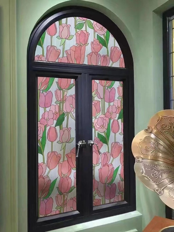 Frosted Glass Window Film Privacy Sticker for Bathroom Toilet Anti-Peep Opaque Transparent Window Film|Home Decor & Window Treatments