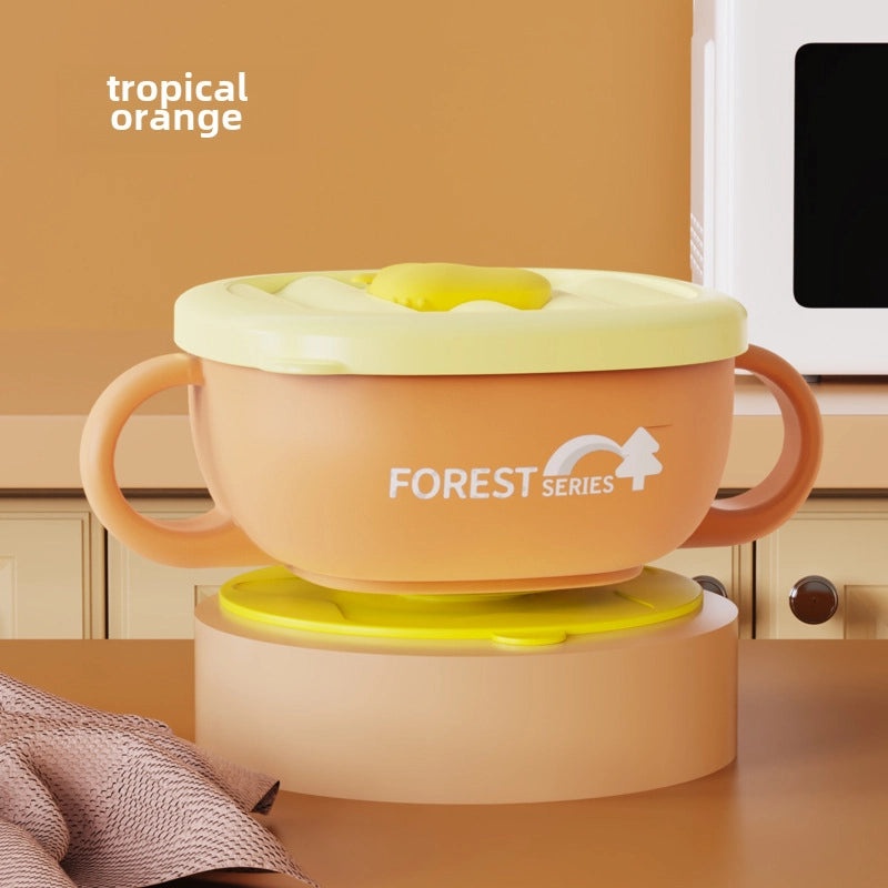 Jiayi Beibi Kids Stainless Steel Suction Baby Food Bowl 316 Heat Preservation Toddler Soup Bowl|Baby Tableware