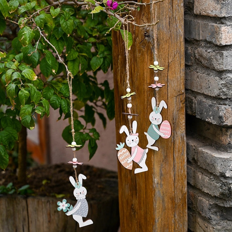 Easter Wooden Rabbit Hanging Ornament Cute Holiday Daily Decoration|Home Decor Ornaments