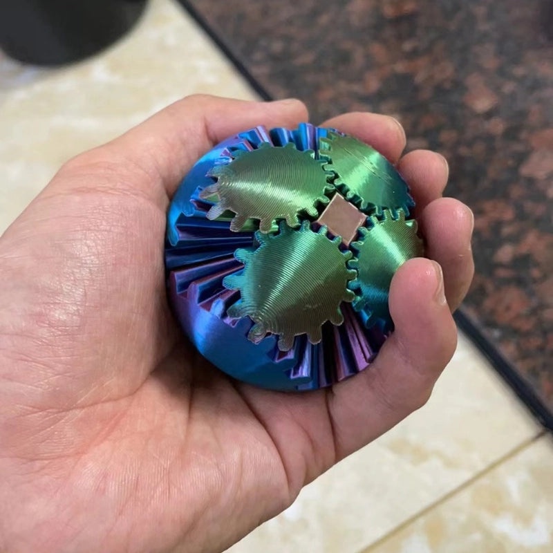 3D Printed Gear Ball Fidget Toy | Stress Relief Toy