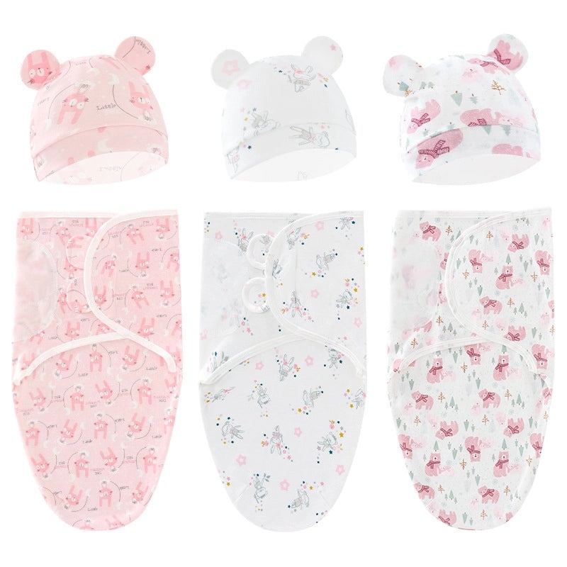 Newborn Baby Spring Sleeping Bag and Hat Set Soft Silkworm Fabric for Delivery Room 8304|Baby Clothing & Accessories