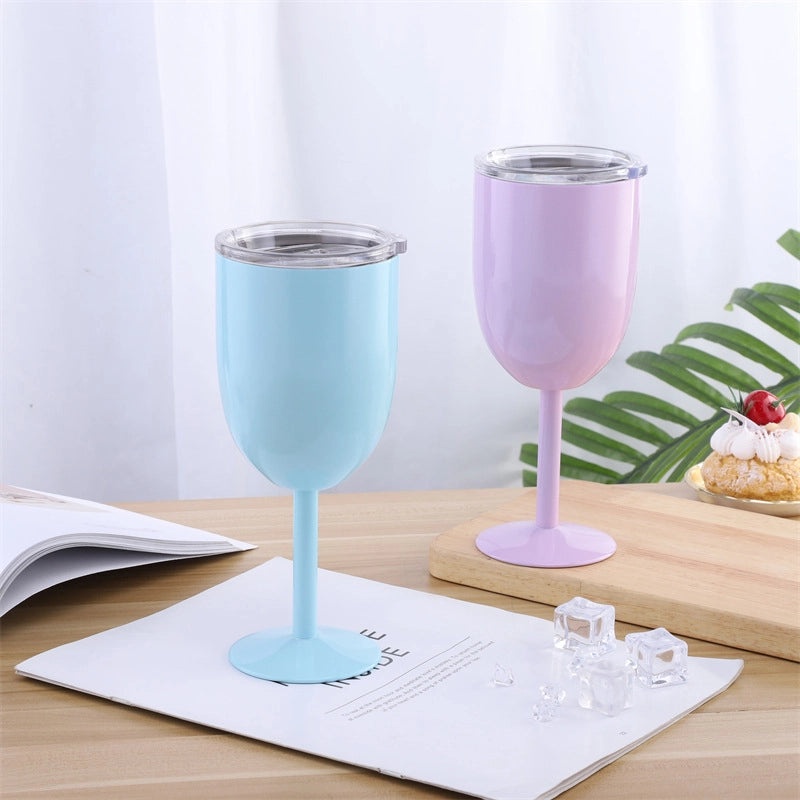 Elegant Solid Color 304 Stainless Steel Wine Glass for Casual Use | Drinkware & Bar Accessories