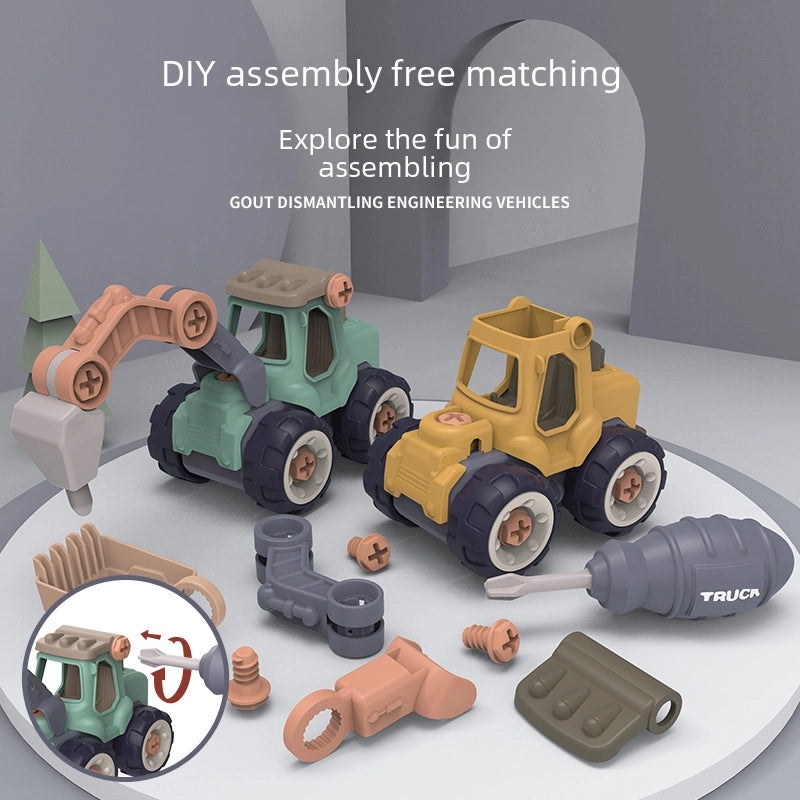 Kids DIY Excavator Construction Vehicle Puzzle Toy|Educational Toys