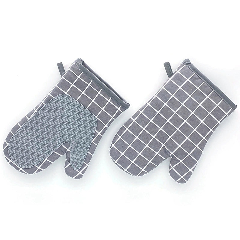 Cotton Heat Resistant Gloves with Minimalist Polka Dot Design|Kitchen & Dining Accessories