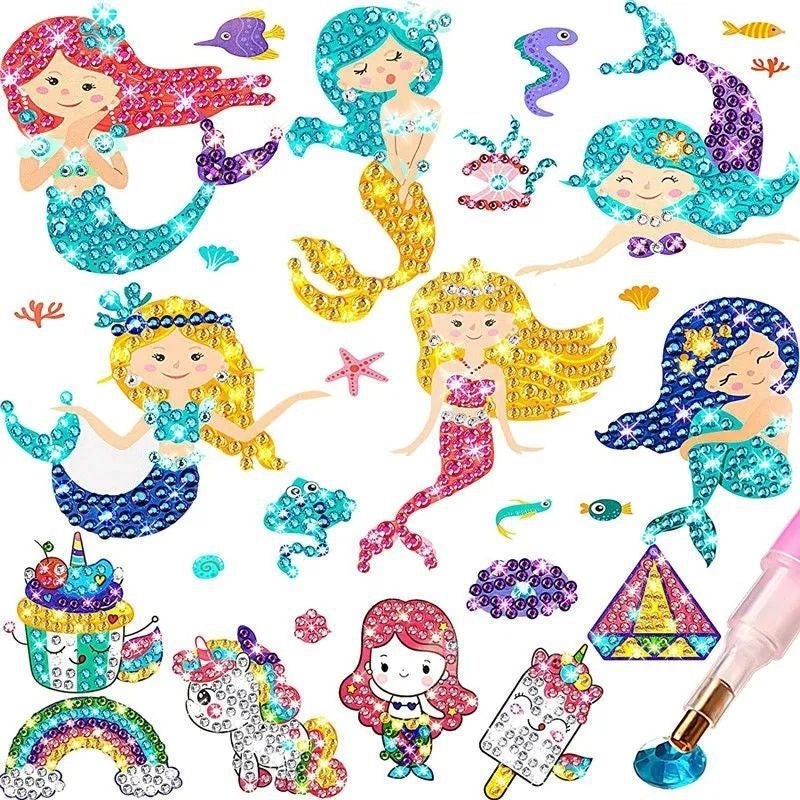 Mermaid DIY Diamond Painting Stickers for Kids | Kids Craft Supplies