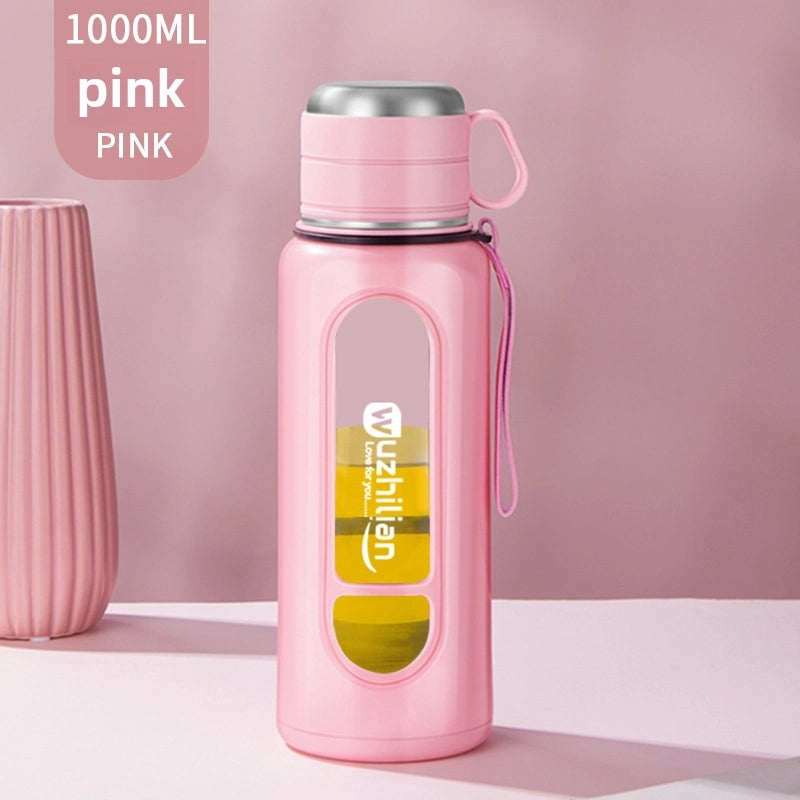 超大容量双层耐高温玻璃杯防摔分离茶杯男士便携塑料水杯|茶具饮具