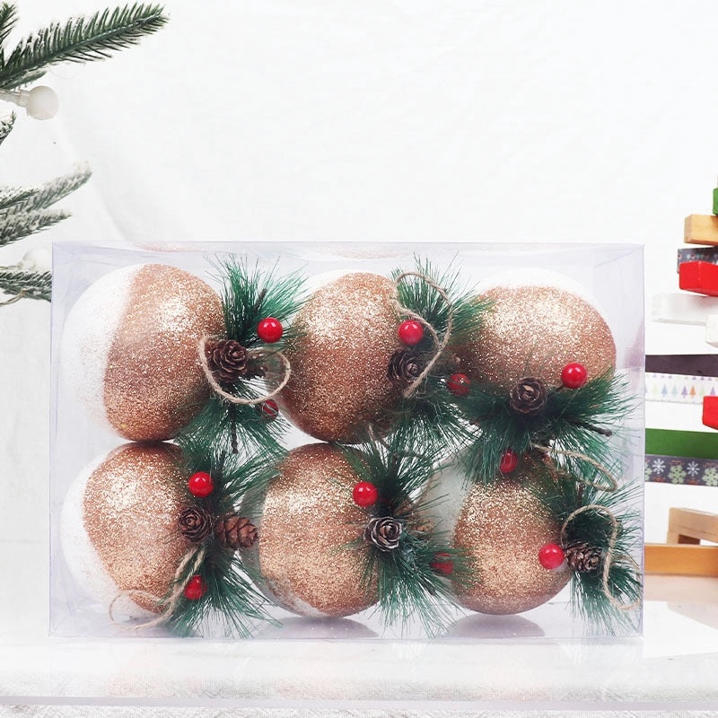 Christmas Plaid Cloth Balls 6cm & 8cm Black White Red Tree Hanging Decorative Ornaments|Christmas Decorations