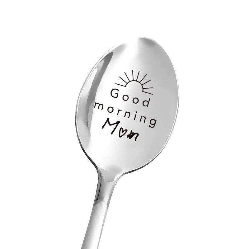 Trendy Engraved Stainless Steel Spoon|Kitchen Utensils & Dining Accessories