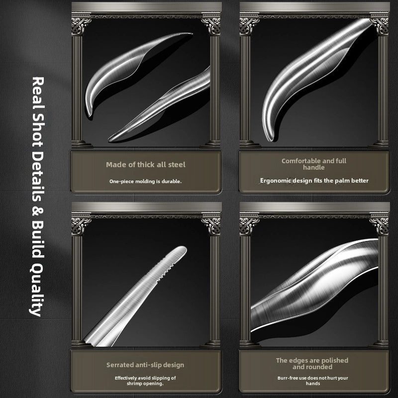 304 Stainless Steel Shrimp Shell Remover Tool for Quick and Easy Shelling | Kitchen Gadgets