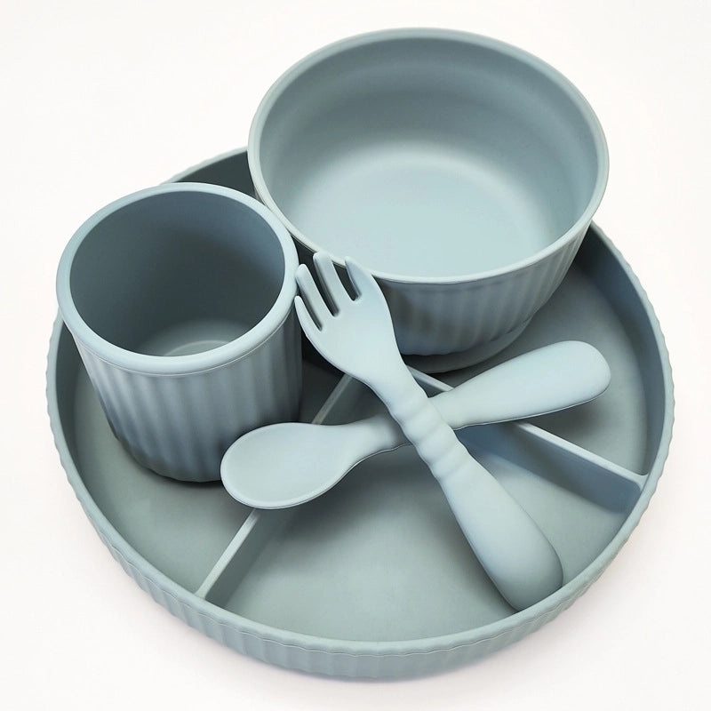 Chinoiserie Style Vacation Solid Color Silicone Tableware Set for Dining|Kitchen & Dining Tableware