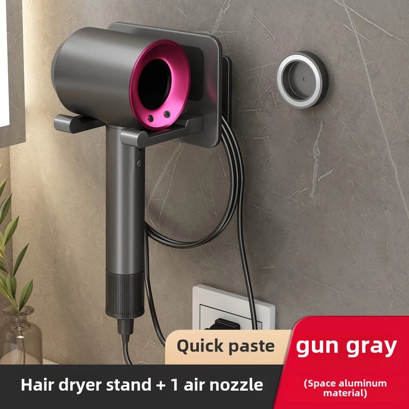 Punch-free Wall Mount Hair Dryer Holder Organizer|Bathroom Accessories Storage Rack