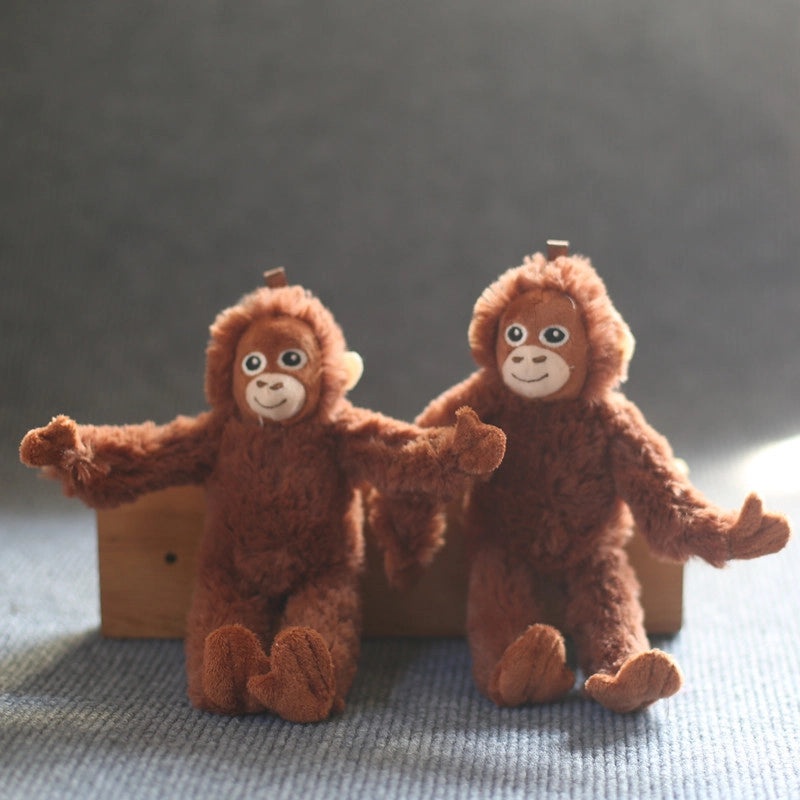 Cute Monkey Plush Keychain Bag Pendant Soft Doll Orangutan Toy Trendy TikTok Accessory|Keychain & Bag Accessories