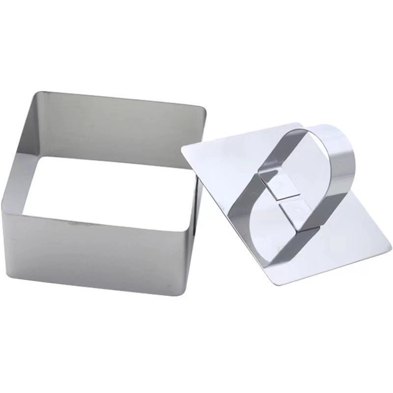 Stainless Steel Cake Mold with Push Piece for Mousse, Rice Ball & Sushi Making|Kitchen Bakeware Tools