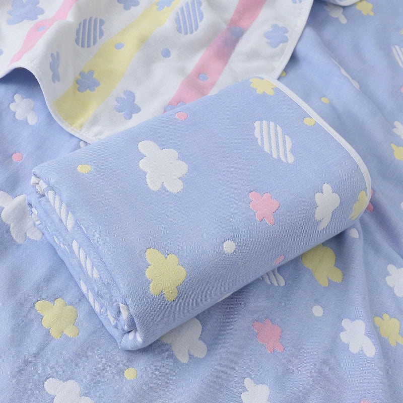 Soft Cotton Gauze Baby Bath Towel 110x110cm Wrap Jacquard Quilt Spring Summer|Baby Bath Towels & Quilts