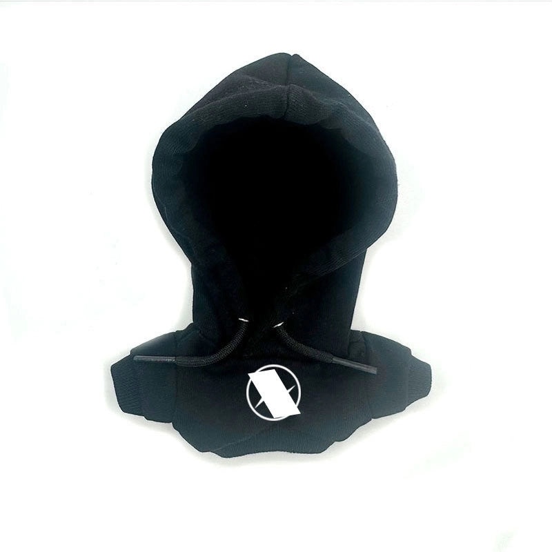 Rab Cloth Labubuu 17cm Handmade Cotton Doll with Fashion Logo Hoodie Black | Fashion Accessories