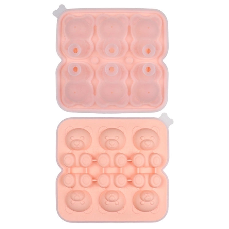 Bear-Shaped Silicone Ice Cube Mold 6-Piece Set for Household and Party Use | Kitchen & Dining Accessories