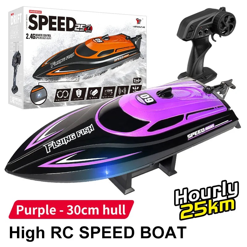 HJ812 2.4G Remote Control High-Speed Boat 25km/h Outdoor Racing Toy with Lights|Remote Control Toys