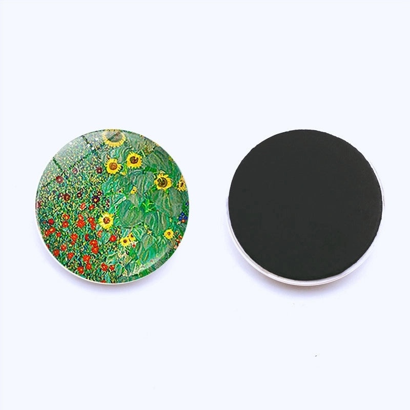 Van Gogh Starry Night Crystal Glass Refrigerator Magnets 25mm Creative Home Decor Stickers|Home & Kitchen Accessories