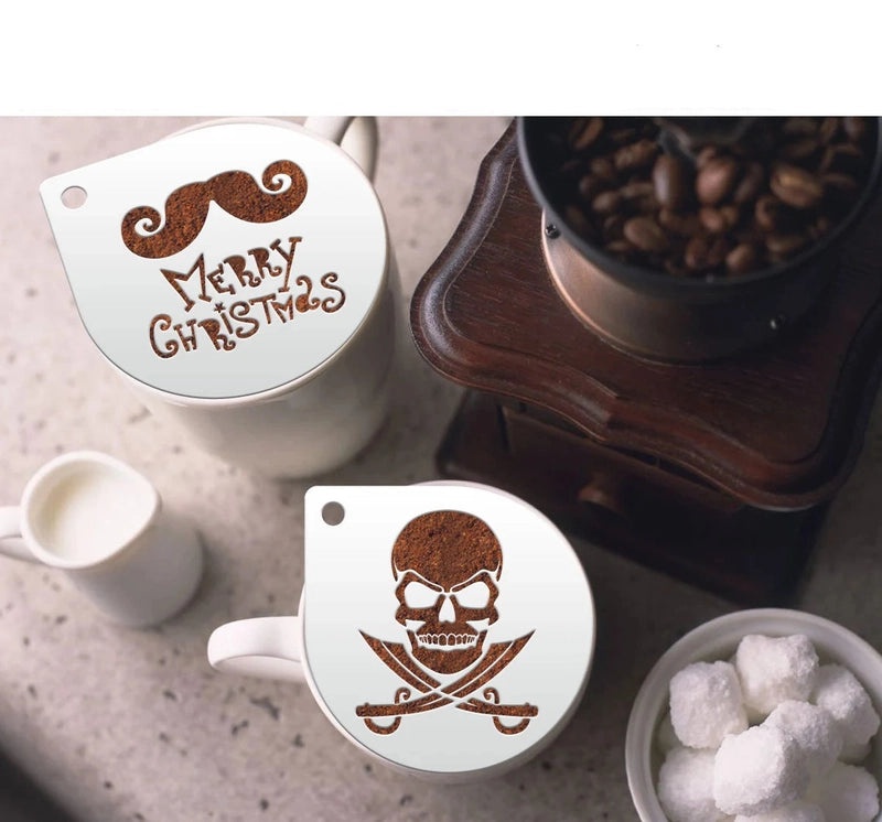 Christmas Santa Claus Snowflake Coffee Art Mold Set | Kitchen & Dining Accessories