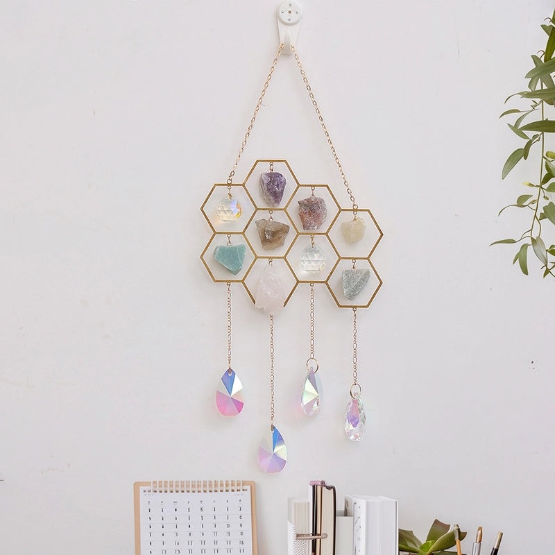 Romantic Geometric Crystal Iron Suncatcher Wall Art for Elegant Lady | Home Decor & Wall Art