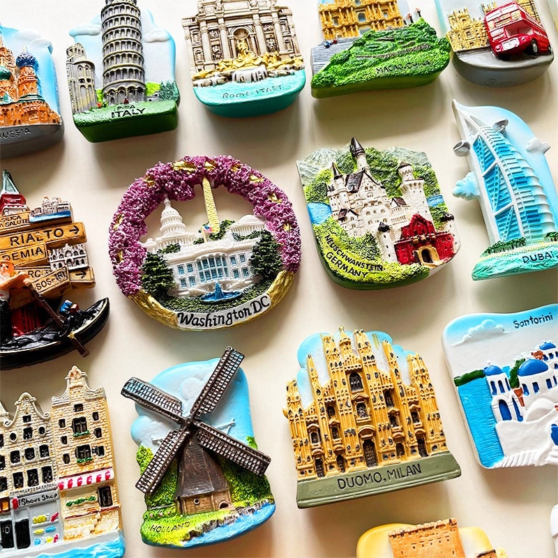 3D Travel Refrigerator Magnet Stickers Europe Cities Souvenirs Creative Tourist Gifts|Home Decor & Magnets