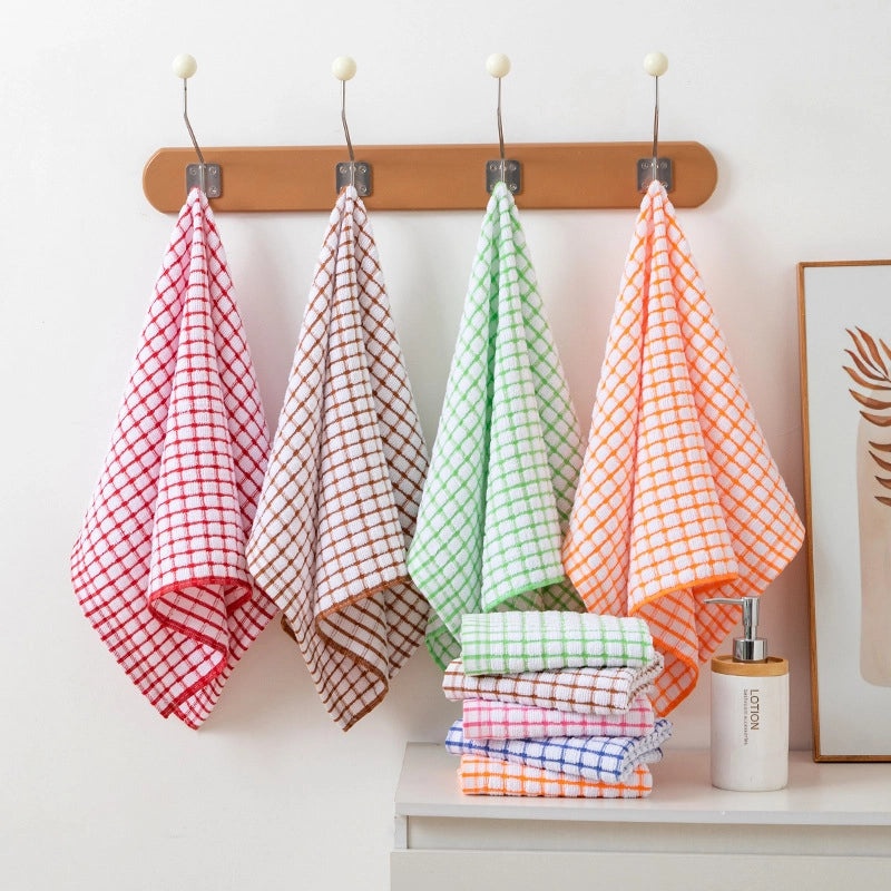 Classic Minimalist Cotton Towels with Lattice Pattern|Home Textiles & Towels