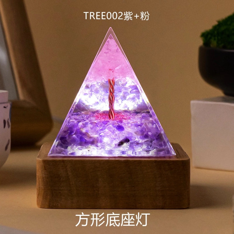 Minimalist Natural Crystal Pyramid Ornament Small Conical Decorative Crystal Piece|Home Decor Accessories