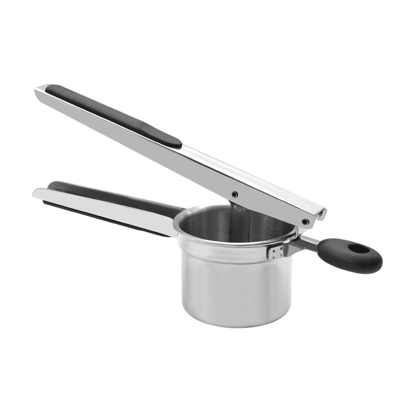 Silver Thickened Stainless Steel Potato Masher & Kitchen Fruit Juicer Press