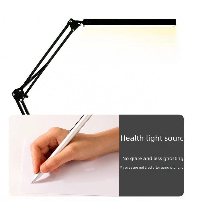 LED Adjustable Arm Desk Lamp with Eye Protection USB Portable Folding Clip Light | Home Office Lighting