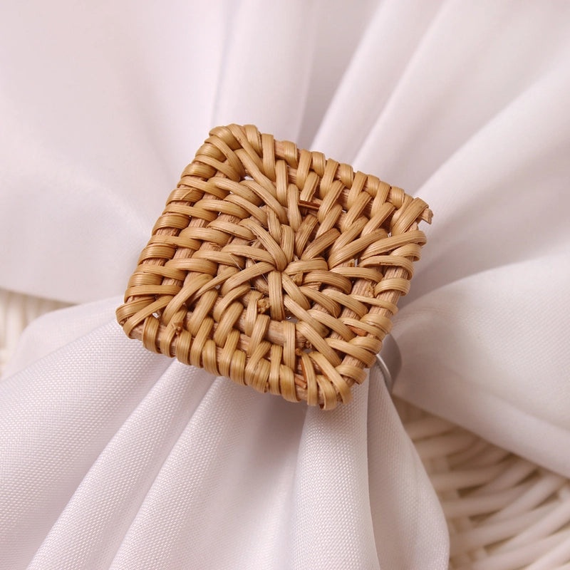 Simple Bamboo Napkin Rings Set of 6 for Casual Dining | Tableware & Dining Accessories