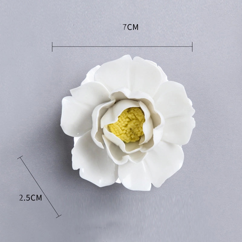 3D Ceramic Flower Wall Pendant for Living Room Bedroom TV Background | Home Decor Wall Art