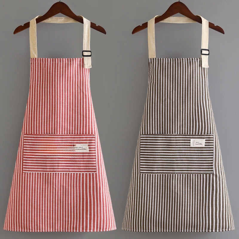 Japanese Style Cotton Linen Apron Women's Summer Thin Breathable Kitchen Cooking Waist Workwear Customized Logo|Kitchen & Dining