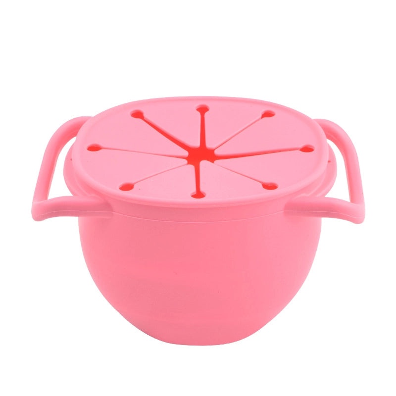 Baby Silicone Snack Cup with Rope | Fall-Resistant Foldable Binaural Children’s Snack Container | Baby Feeding Supplies