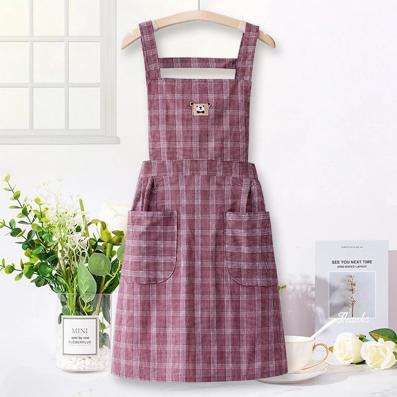 Cute Princess Style Pure Cotton Apron for Women Summer Cooking Both Home and Catering | Kitchen Aprons & Accessories