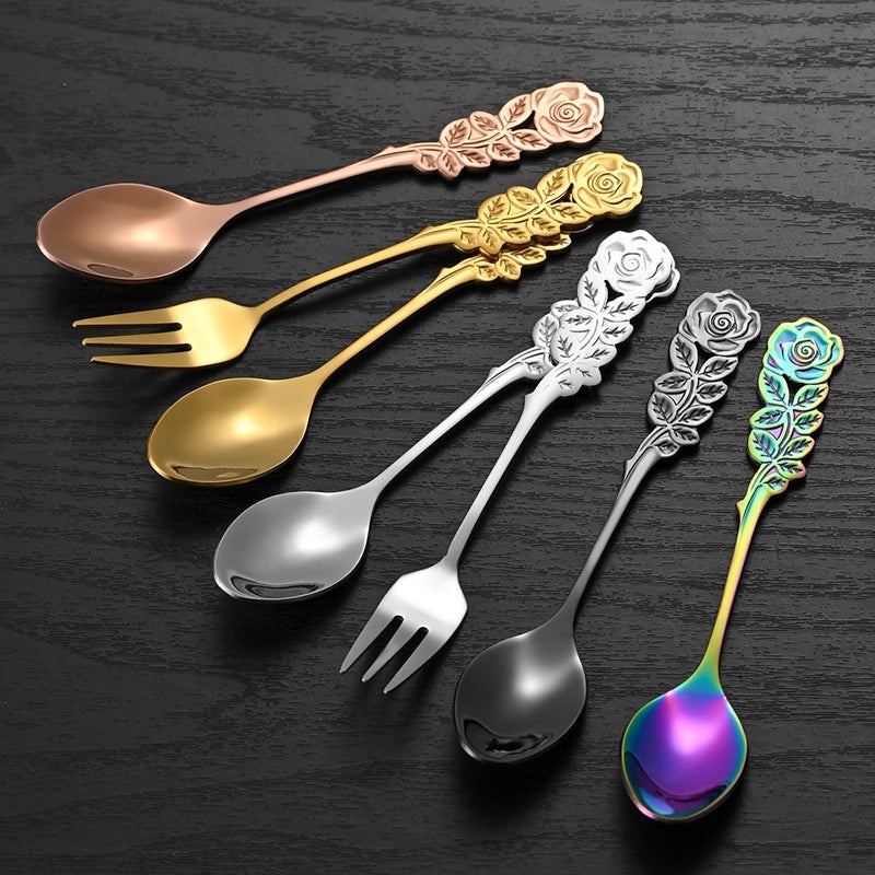 Elegant Floral Stainless Steel Spoon for Casual Glam Use 1 Piece|Kitchen & Dining Utensils