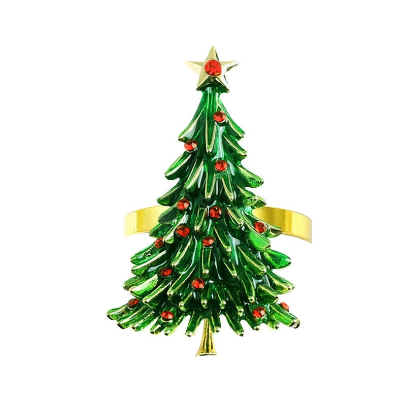 Christmas Cartoon Santa Claus Alloy Napkin Ring Casual Elegant Holiday Table Decor | Holiday Tableware