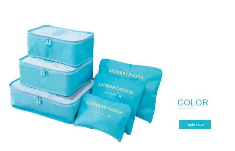 6-piece Korean Travel Storage Bag Set Oxford Cloth Organizer for Underwear Bra Shoes|Travel Accessories