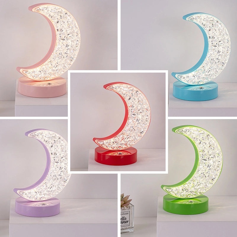 LED Stars and Moon Table Lamp Touch Rechargeable Bedside Night Light Small Modern Bedroom Decor|Home Lighting