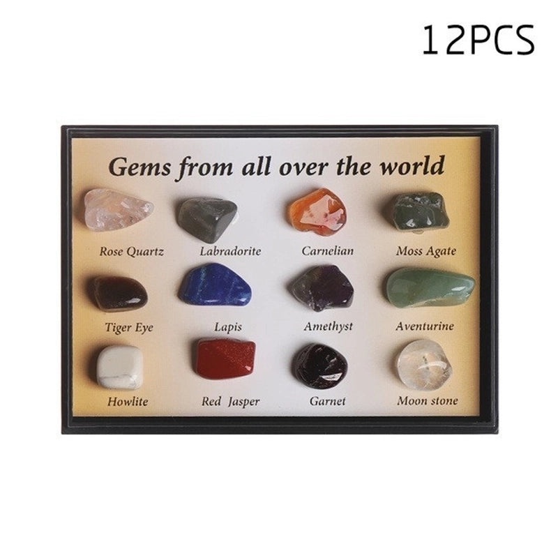 Natural Crystal Agate Gemstone Set 24 Types Polished Ore Specimens for Geology Teaching|Educational Supplies