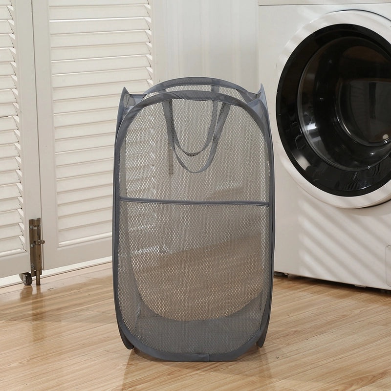 Foldable Grid Laundry Basket Lightweight Storage Basket for Bathroom and Household Use|Home Storage & Organization