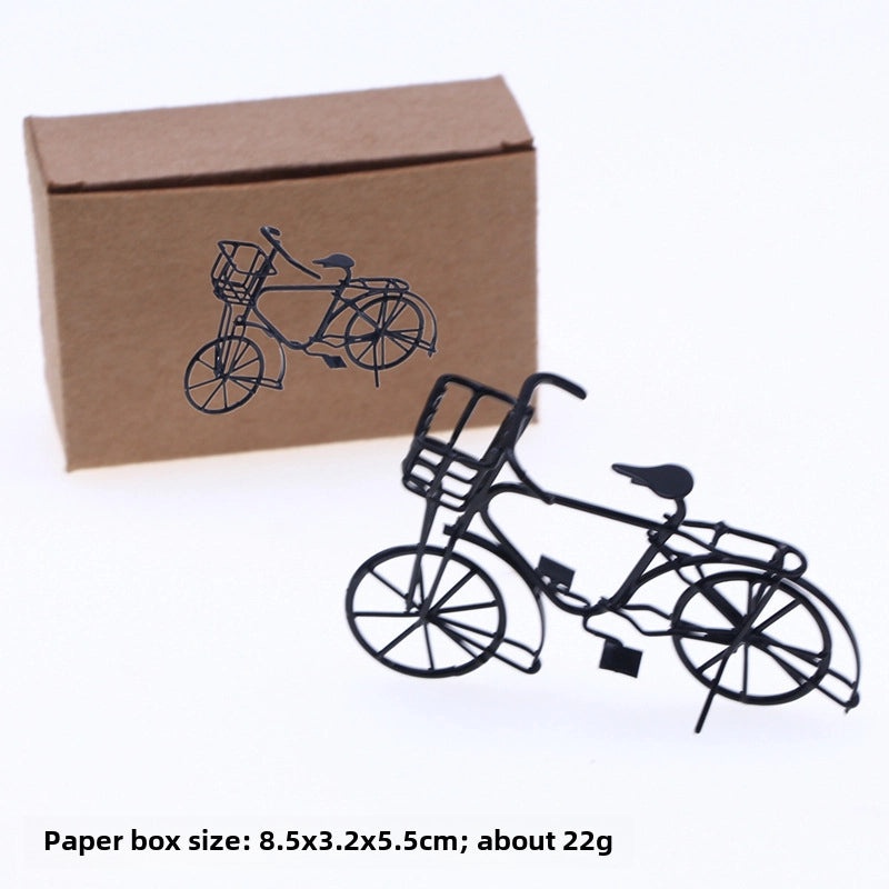 Vintage Metal Mini Bicycle Model for Doll House | Miniature Ornaments & Scene Props